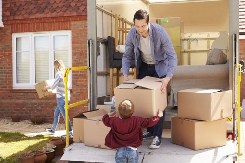 Removal team preparing items for a residential move