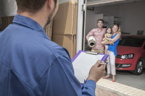 Commercial moving team preparing an office relocation in Camden