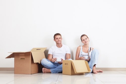 Packed home contents ready for collection by Camden house movers