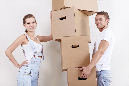 Furniture and boxes being loaded for a house move in Camden